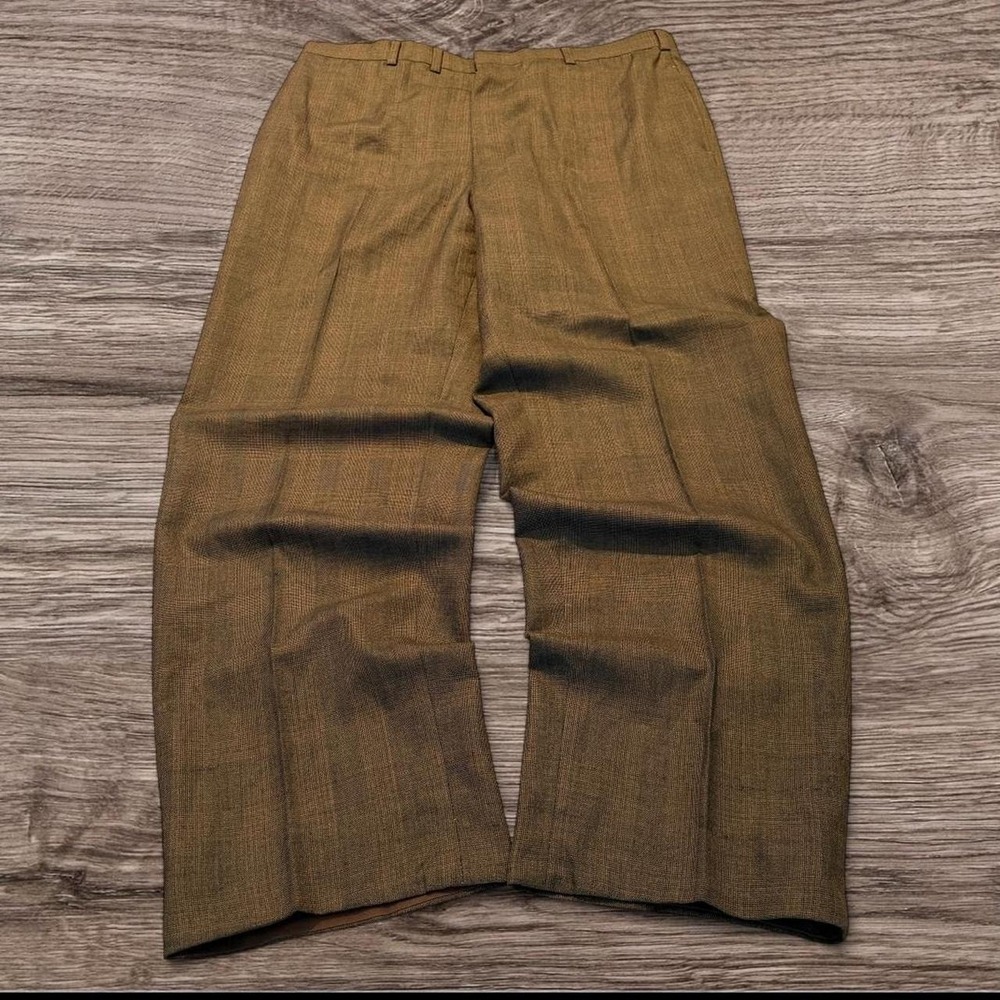 36x30 Brown Pleated Baggy Wide Leg Dress Pants Y2K 2000s Vintage